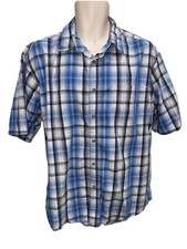 Wrangler Men's Blue Plaid XL Short Sleeve Button Up Western Shirt