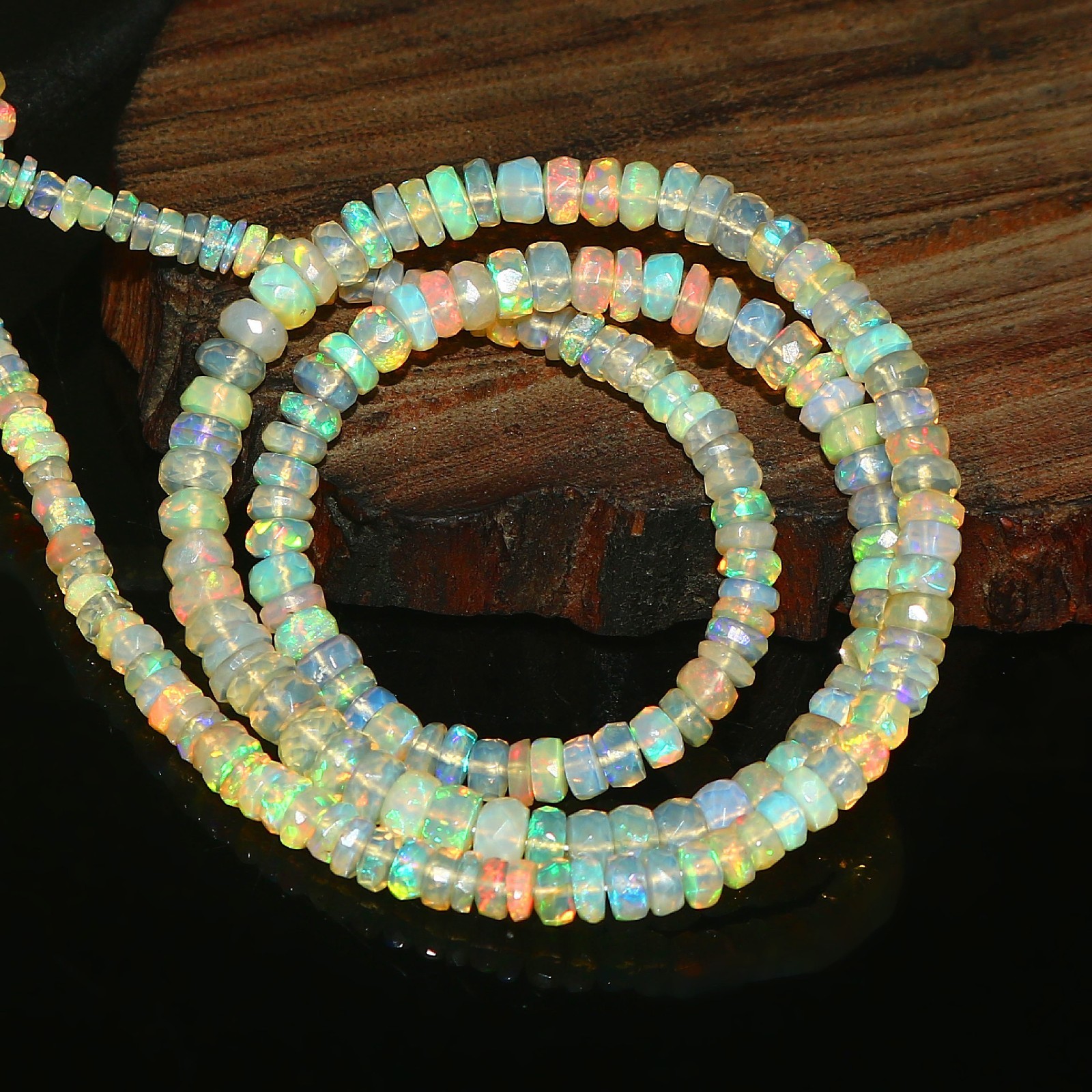 Ethiopian Opal Beads Rondelle Opal Beads Yellow Opal Beads Gift For Mom 498
