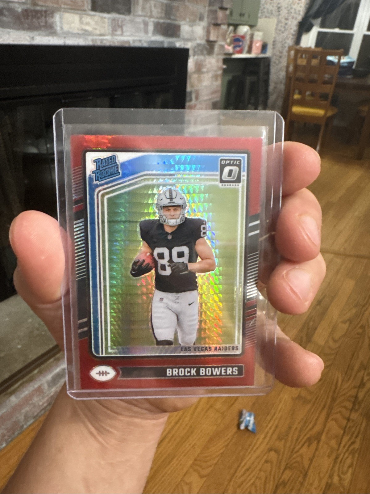 2024 Panini Donruss Optic - Rated Rookie Brock Bowers #215 Red Hyper Prizm (RC)