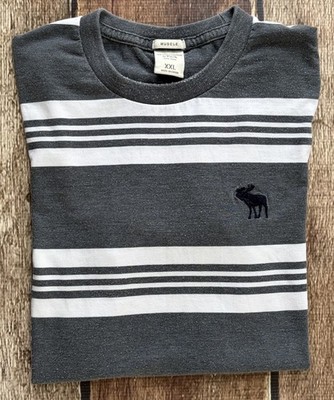 VINTAGE ABERCROMBIE & FITCH MUSCLE T-SHIRT STRIPED Y2K MULTI MENS XXL EXCELLENT