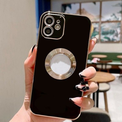 iPhone 13 12 Pro Max Luxushülle Apple Logo Beschichtung Ästhetische Handyhülle