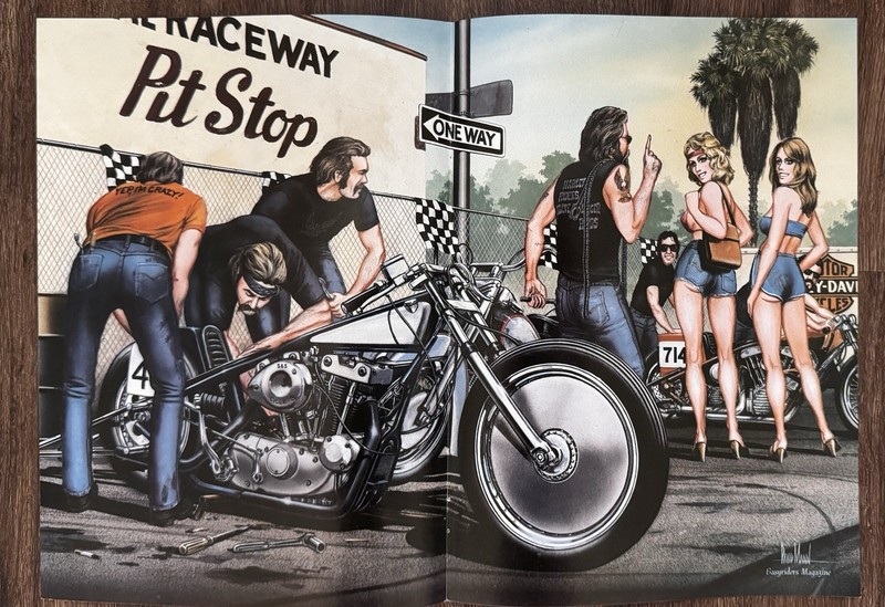 “The Pit Crew” David Mann Vintage 1982 Easyriders Magazine Centerfold