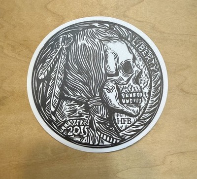 Half Face Blades Indian Head skull Sticker Decal Slap Limited Edition