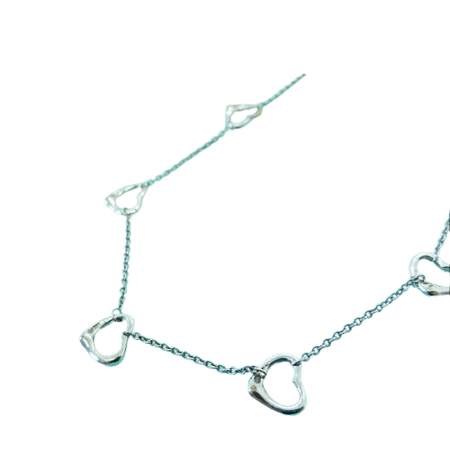 Tiffany Five Open Heart Necklace 925 Silver Women's Accessories Collection USED