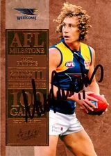 Signed 2012 West Coast Eagles AFL Select Milestone 100 Games Card - Matt Priddis