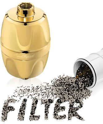 Shower Water Filter For Showerhead (Aqua Elegante) - Polished Brass