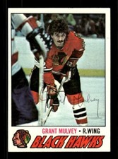 GRANT MULVEY SIGNED 1977-78 TOPPS HOCKEY #101 -  CHICAGO BLACKHAWKS AUTO