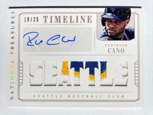 2014 National Treasures ROBINSON CANO Timeline GU 3 Color Patch Auto 18/25 - Picture 1 of 2