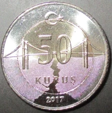 Turkey Turkiye coin 50 Kurus 2009 2010 2011 2012 2013 2014 2015 2016 2017 Bridge