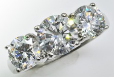 1.5 ct Center 3ct tw Three Stone Ring Top CZ Imitation Moissanite Simulant 8