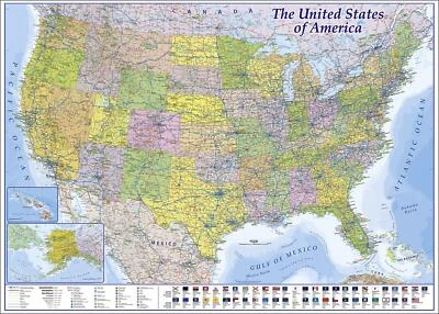 Poster XXL États-Unis 2019 MAPS IN MINUTESÙ 140 x 100 cm - Photo 1/4