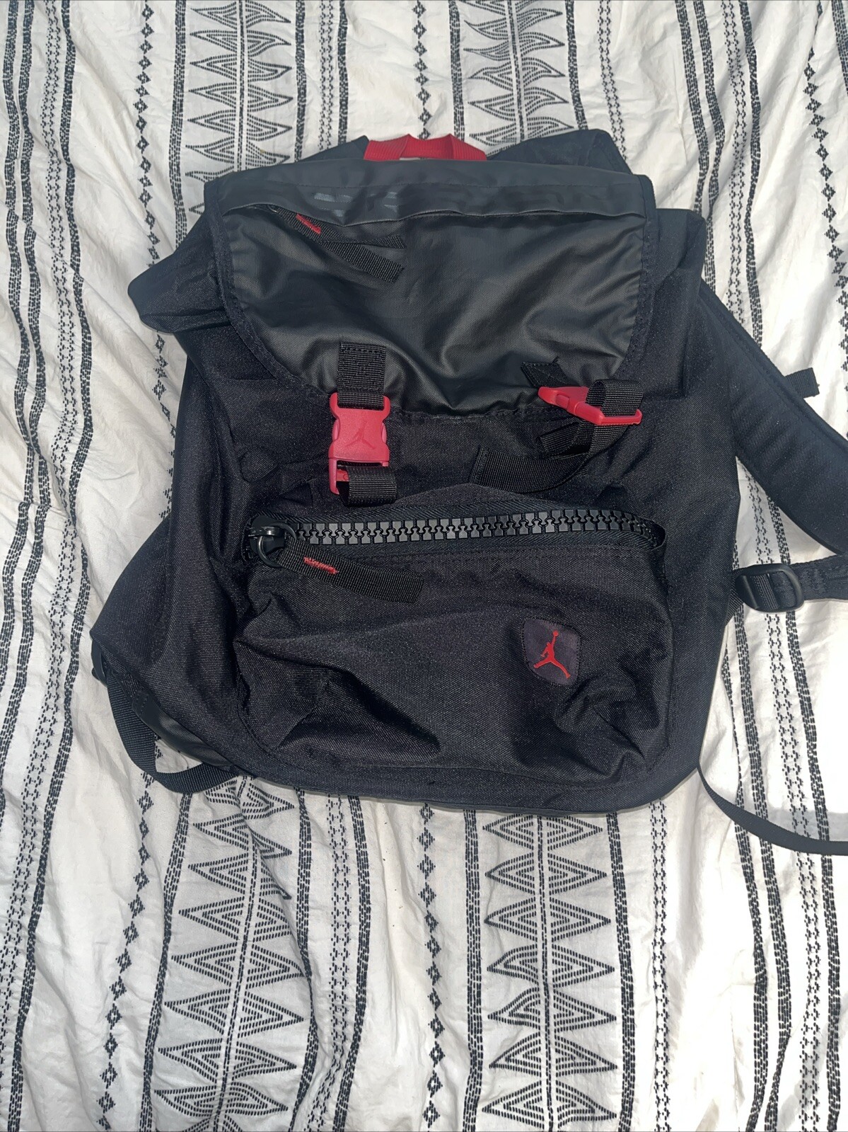 Air Jordan Backpack Drawstring Black/red With lot… - image 1