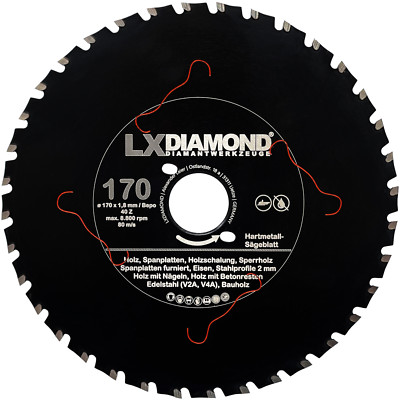LXDIAMOND HM Sägeblatt 170mm Eisen Metall Holz Stahl passend für Bepo FFS 171SE