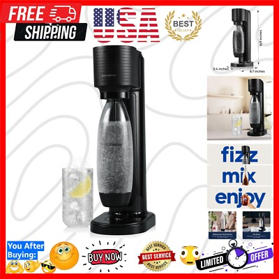 #ad Make Sparkling Water at Home Gaia Black Maker with Quick Connect Technology $147.99