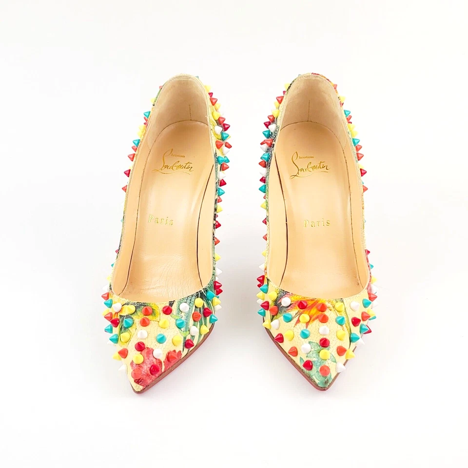 Zapatos de salón Christian Louboutin HAWAII SPIKE Pigalle tacones florales talla 36,5 Foto 4 de 4