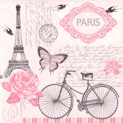 4x Paper Napkins for Decoupage Decopatch Craft Sagen Paris