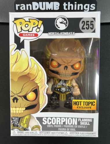 Funko Pop! Scorpion Flaming Skull #255 - Hot Topic Exc + PROTECTOR - Ships fr NJ
