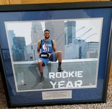 Karl Anthony Towns Wolves Autograph ROY top Target Cent Frame 16x20 Ltd ed #4/32