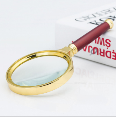 6X 80mm Antique Mahogany Handle Magnifier Metal Reading  display picture 3