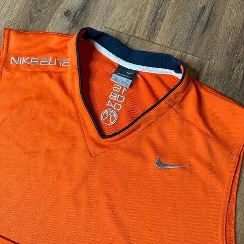 Nike Elite Trikot Tank Herren XL Sphere Dry Ärmellos Basketball Shirt Orange - Bild 4 von 7