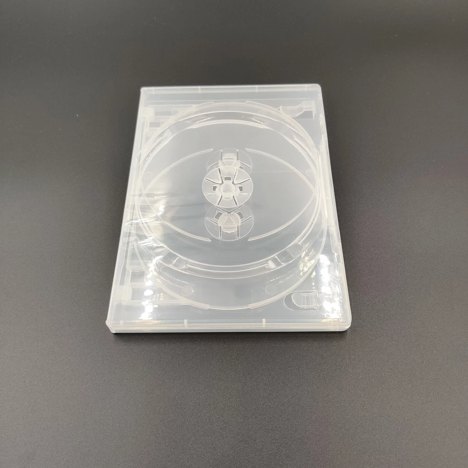 5 X 3 WAY DVD CASE SUPER CLEAR  14MM SPINE - FILM GAME BLUE RAY DVDS WITH SLEEVE - Image 2 of 4