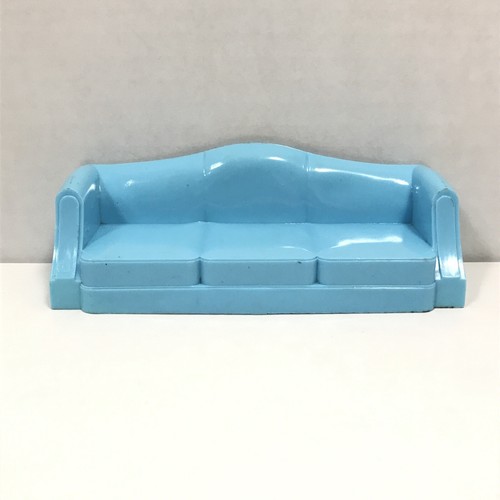 Vintage Plasco Dollhouse Furniture Living Room Chair Table TV Sofa 4 Piece USA - Picture 2 of 24