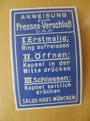 (9827) Reklamemarke Pressex-Verschluss, Salus-Haus München