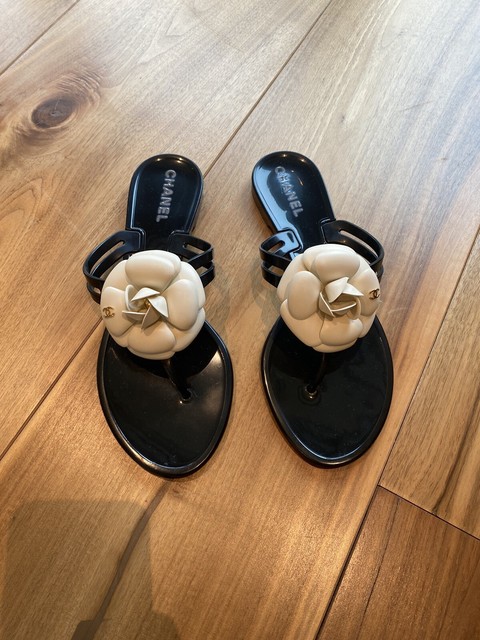 chanel camellia flat shoes