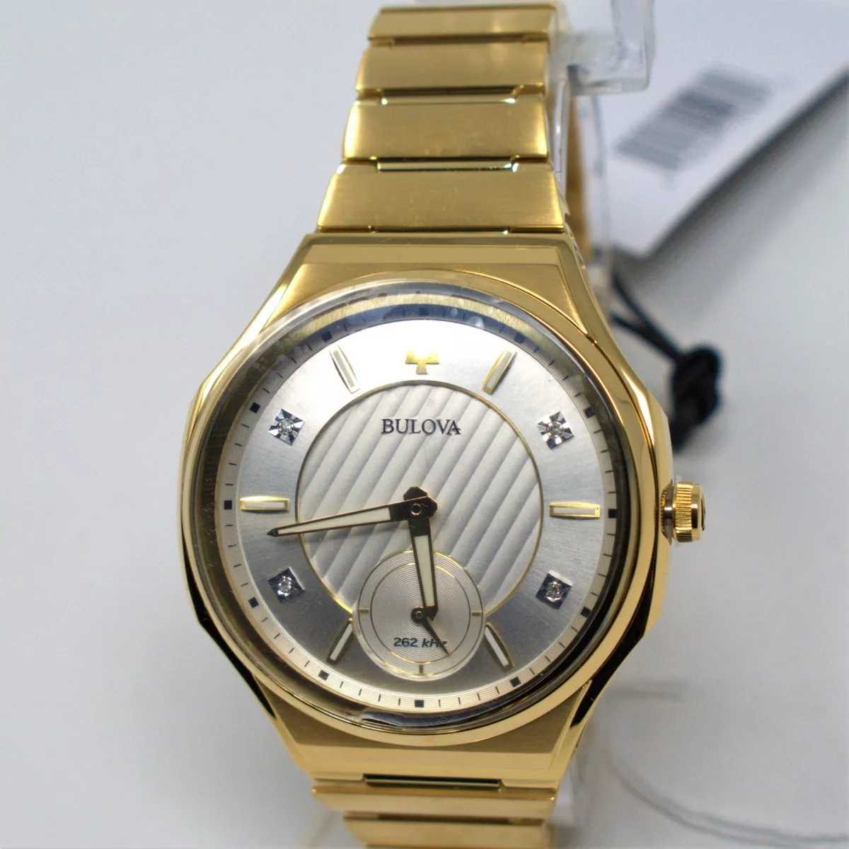 BULOVA Curv Quartz Diamond Silver Dial Ladies Watch 97P136 eBay