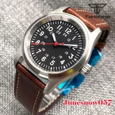 Tandorio 36MM Diver Men Watch NH35 Movement Black Sterile Dial Luminous Sapphire