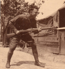 WWI M1903 Springfield With Bayonet Army Soldier Photograph