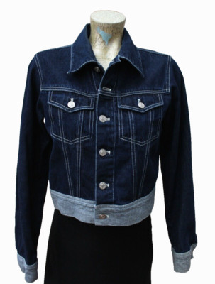 Paradox Vtg Women's Jacket Sz 6 Blue Denim W/ Contrast - White