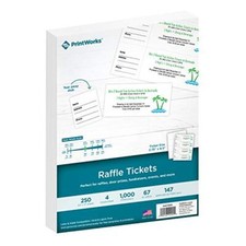 PrintWorks Raffle Tickets, Perforated Cardstock for Tickets with Tear-Away Stubs