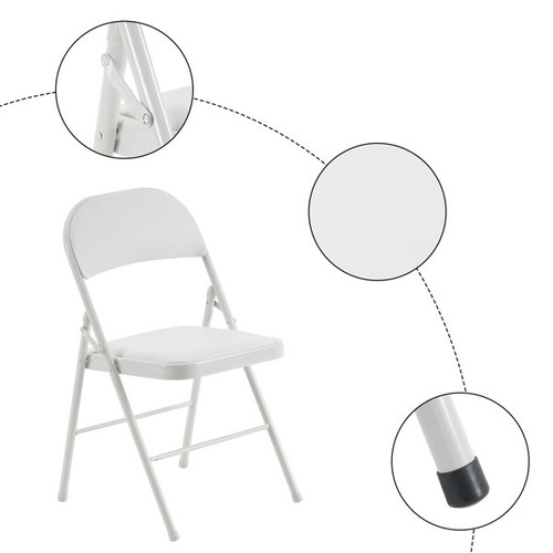 4/6Pcs Elegant Foldable Iron & PVC Chairs for Convention & Exhibition & Wedding - Picture 5 of 22