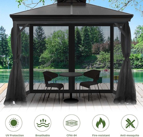 Gazebo Universal Replacement Mosquito Netting Outdoor Mesh Netting Screen 3 Size - Picture 3 of 28