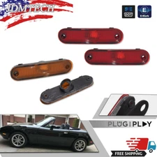 4PCS Front & Rear Side Marker Light Lamp Housings For 1990-2005 Mazda Miata MX-5