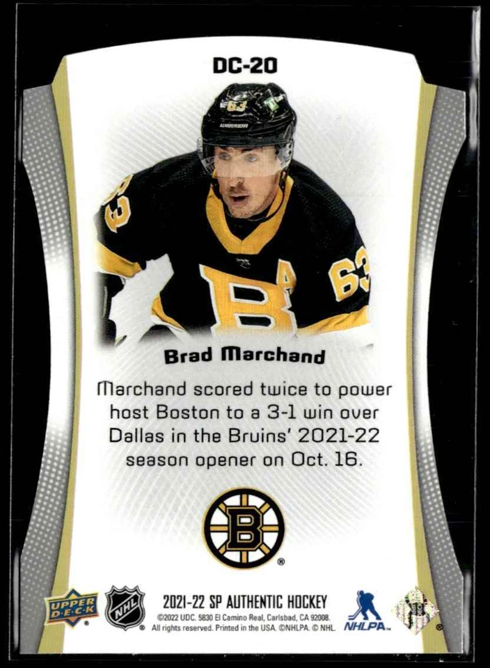 2021-22 Sp Authentic Die cuts Brad Marchand #DC-20 H7R2F - Image 2 of 2