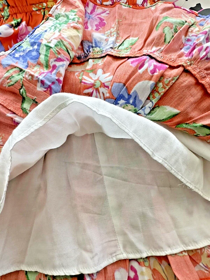 Rare Editions Toddler Girls Floral Printed Tiered Dress Sleeveless Orange size 5 - Image 3 of 4