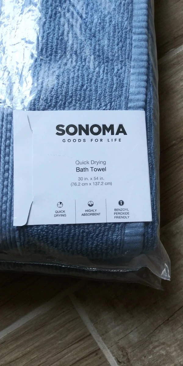 NWT Sonoma Quick Drying Bath Towels 100% Cotton Highly Absorbent 30”x 54”