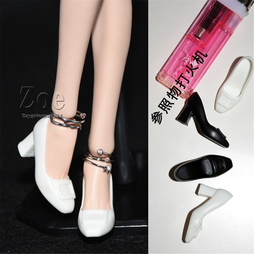 1/6 Zapatos de tacones altos blancos modelo para 12in femenino Phicen TBL JO figura de acción Bod - Imagen 6 de 8