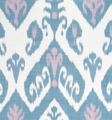 THIBAUT GARDINENSTOFF Indies Ikat 3 METER LAVENDEL/FRANZÖSISCH BLAU LEINENMISCHUNG
