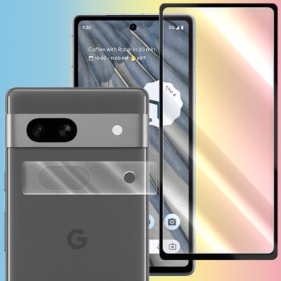 Bundle of Full Coverage Screen Protector Camera Lens Protector f Google Pixel 7a