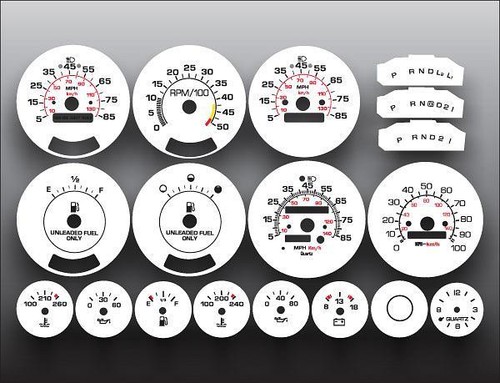 White Face Gauges for 1980-1991 Chevrolet Truck Blazer Instrument Cluster - Foto 1 di 4