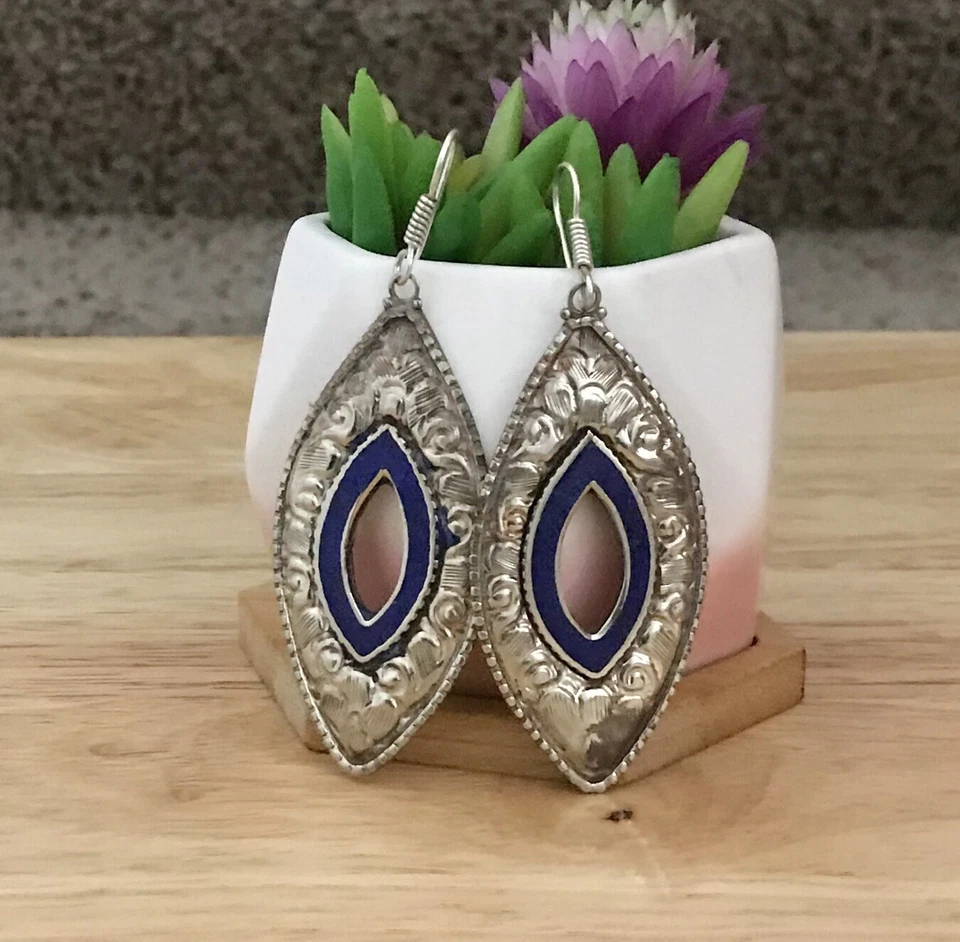 Pendiente tibetano lapislázuli vintage Foto 2 de 3