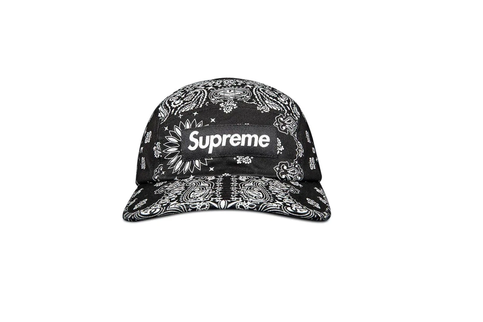 Casquette de camp bandana noire suprême SS21
