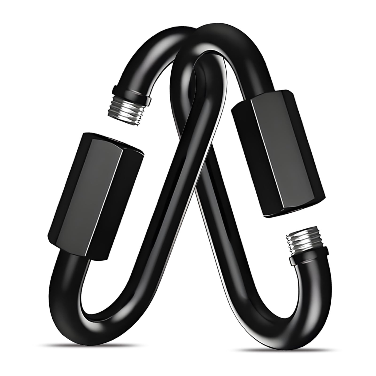 2 Pack Black Heavy Duty Quick Links 4 Inch Threaded M10