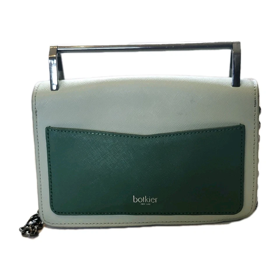 Botkier Lennox 绿色斜挎包可调节肩带金属手柄手提包 — 第 2/4 张图片