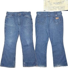 Wrangler 70s USA Flare Denim Jeans 40 WV SCOVILL Zipper Vintage JAPAN