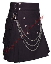 Handmade Utility Hybrid Gothic Kilt Utility Kilt For Men's  Custom Size Kilts