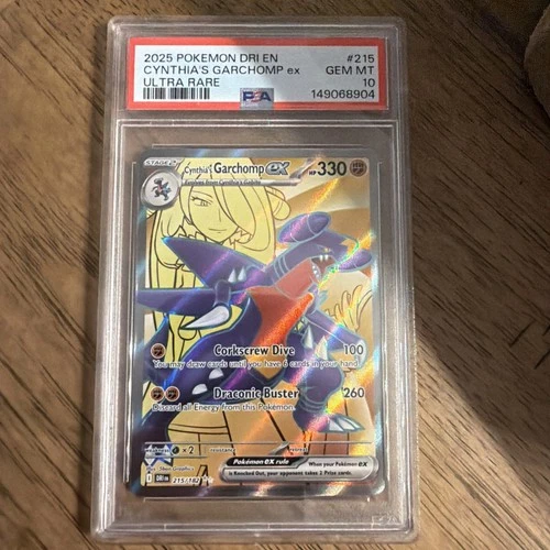 2025 POKEMON EN-DESTINED RIVALS ULTRA RARE #215 CYNTHIA'S GARCHOMP EX PSA 10